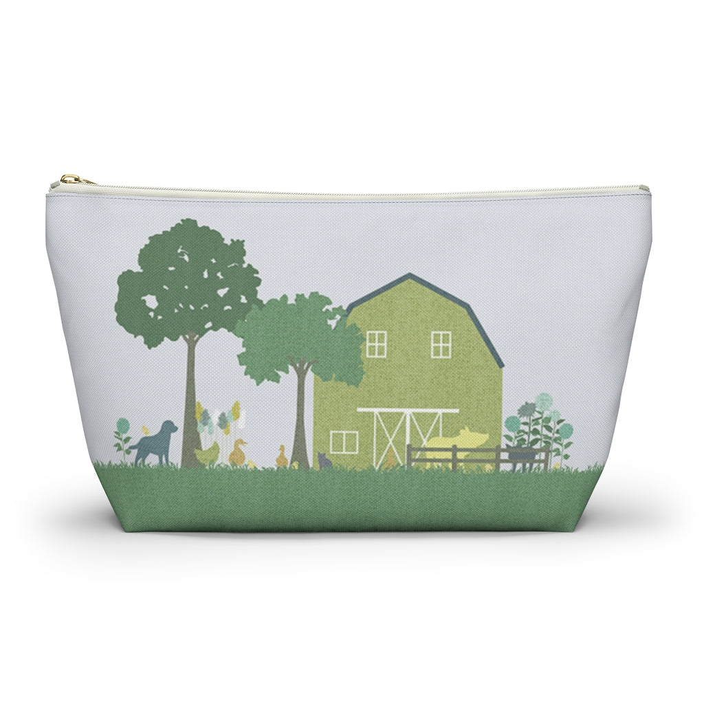 Barnyard Fun Accessory Pouch w T-bottom in Green