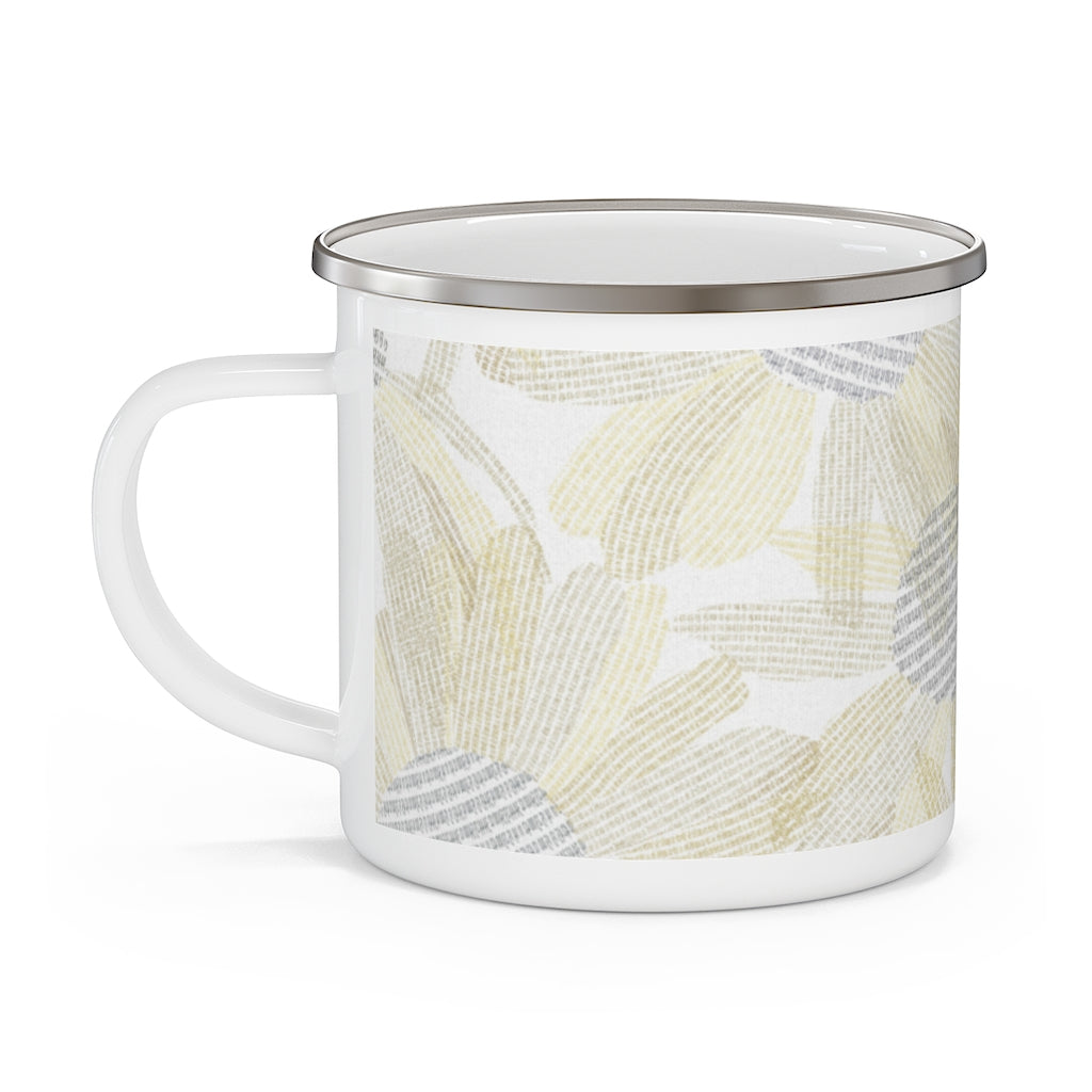 Daisy Chain Code Enamel Mug in Yellow