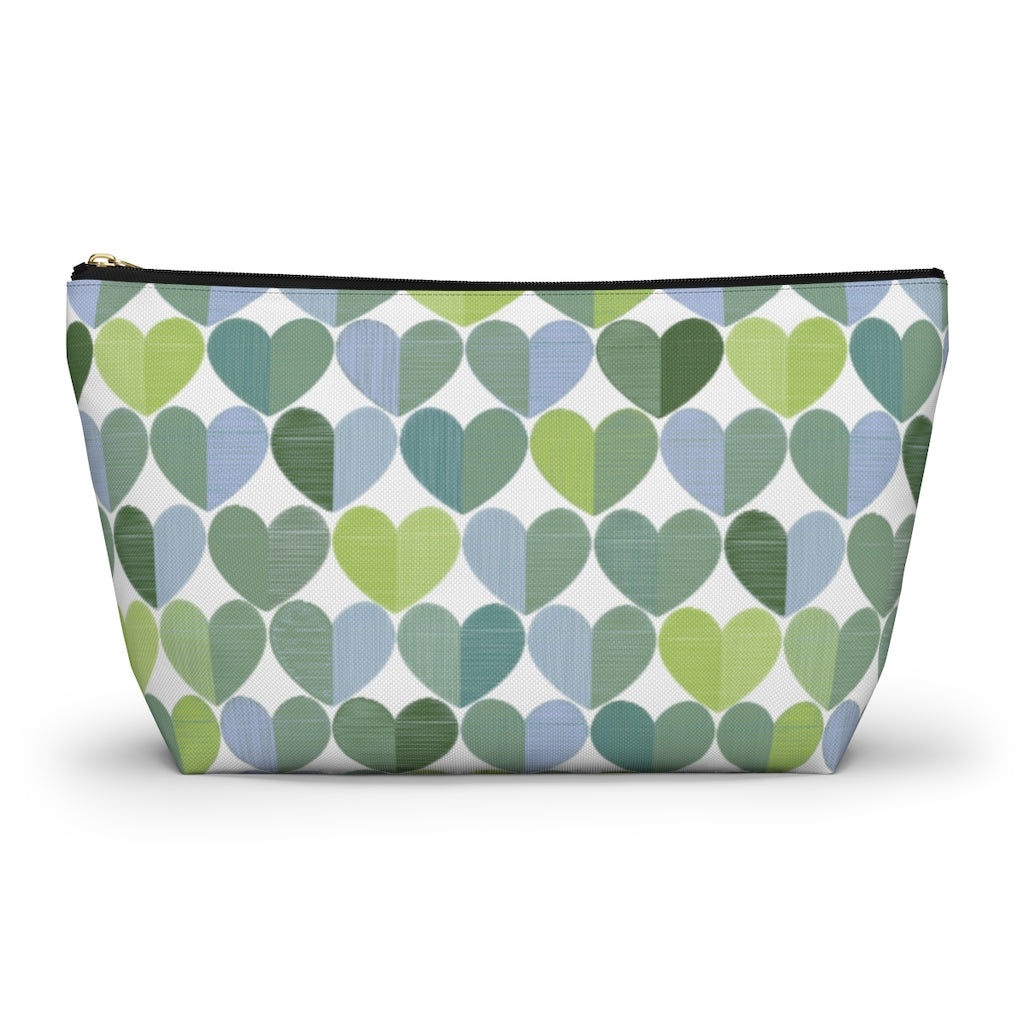 Love Accessory Pouch w T-bottom in Green