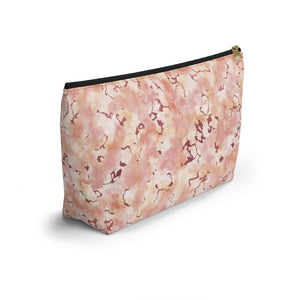 Carrara Marble Accessory Pouch w T-bottom in Pink