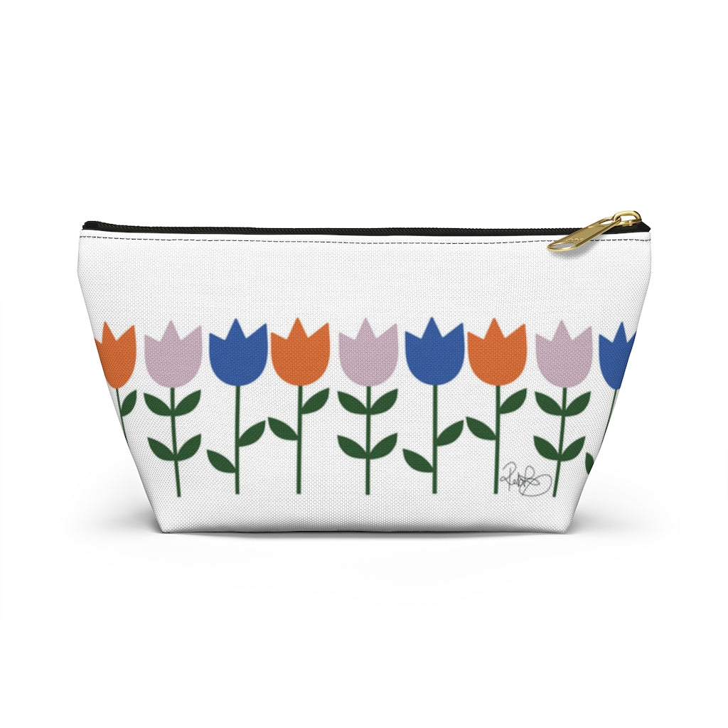 Tulips Pouch Accessory Pouch w T-bottom