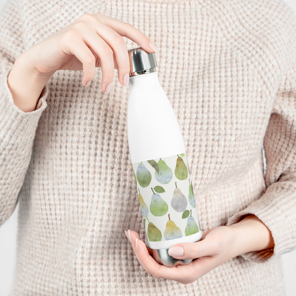 Watercolor Pears 20oz Insulated Bottle in Green