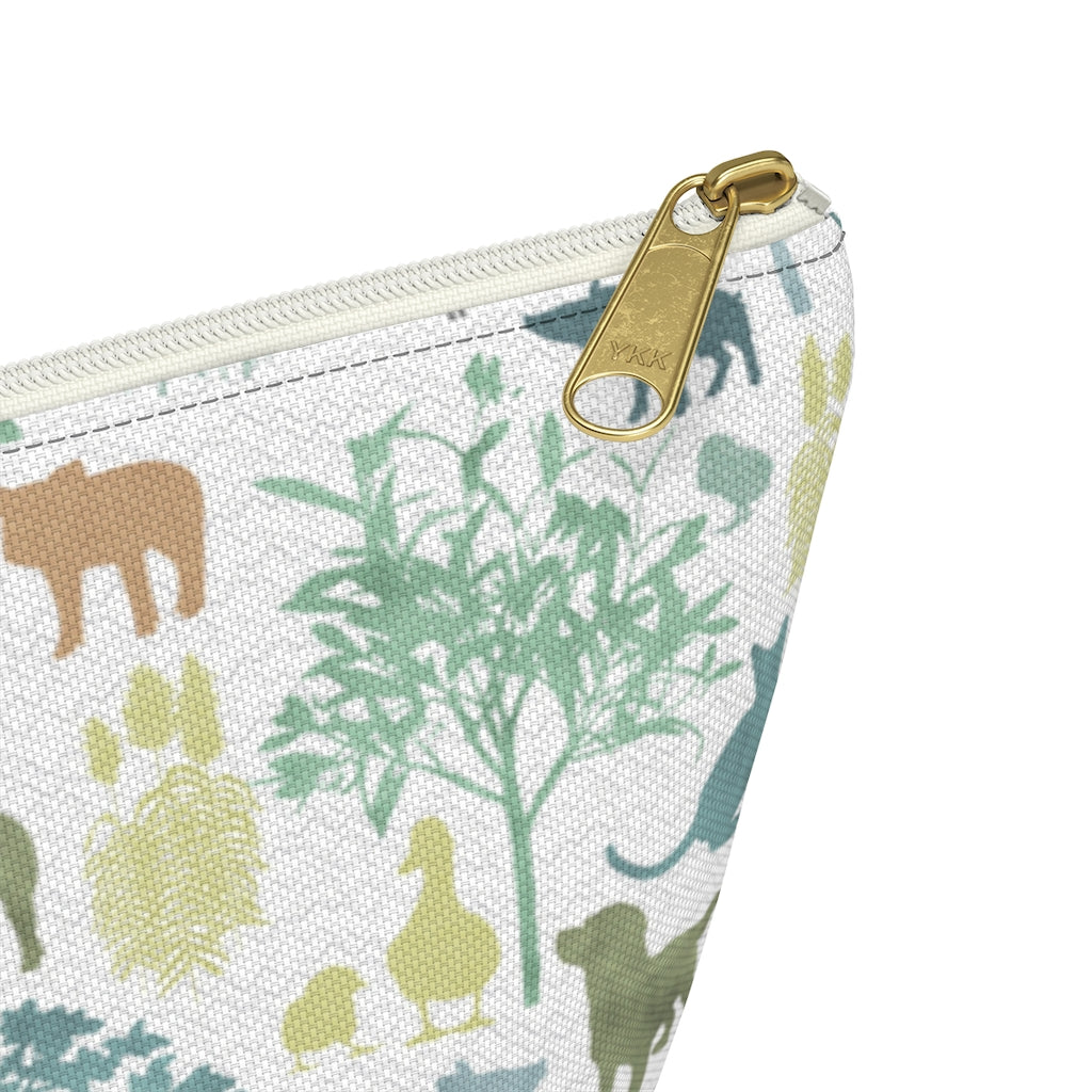 On the Farm Accessory Pouch w T-bottom in Aqua