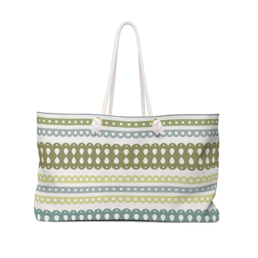 Ribbon Candy Weekender Bag in Aqua