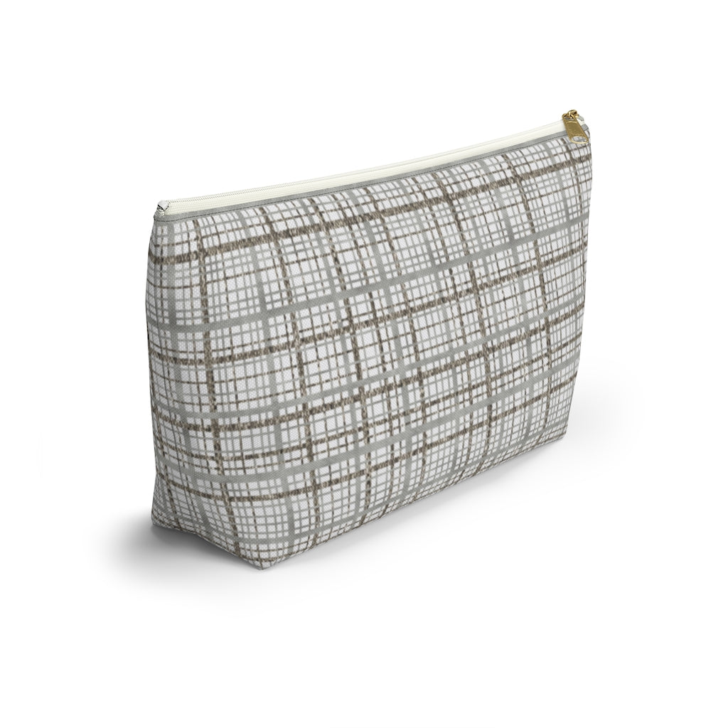 Rogers Tartan Accessory Pouch w T-bottom in Gray