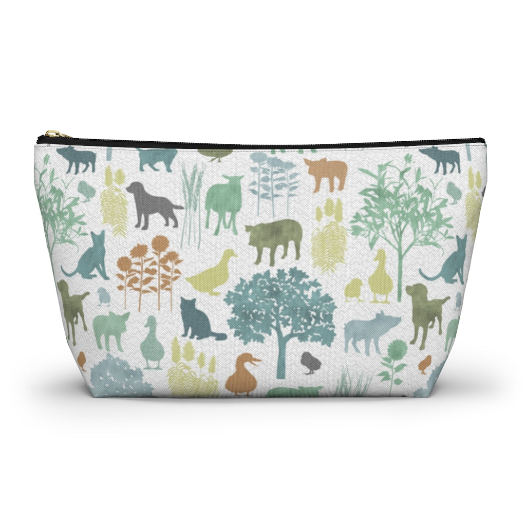 On the Farm Accessory Pouch w T-bottom in Aqua