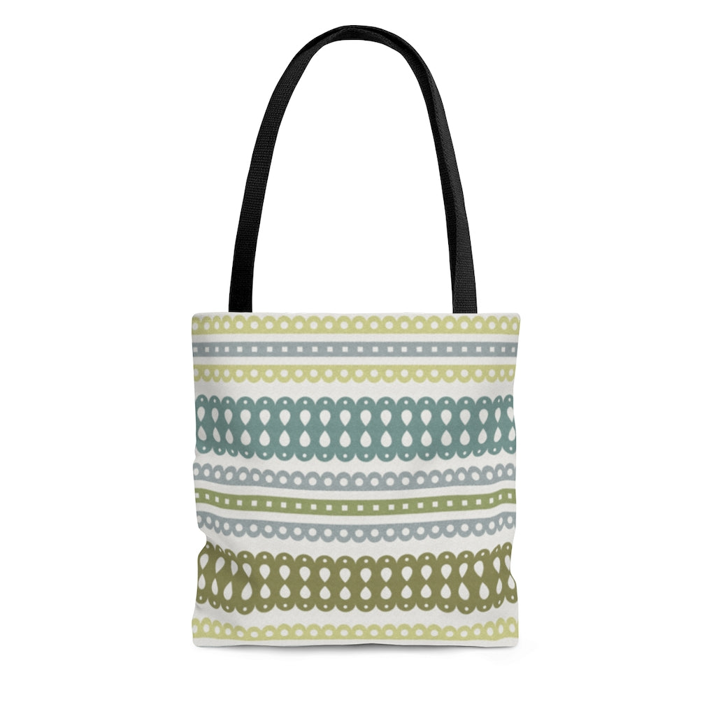 Ribbon Candy Tote Bag in Aqua