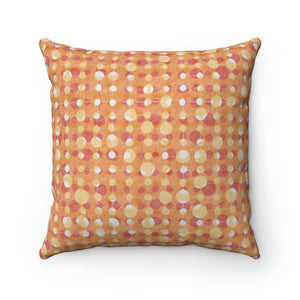 Ikat Texture Overlay Square Throw Pillow in Orange