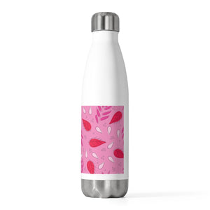 Tossed Leaves 20oz Insulated Bottle in Pink