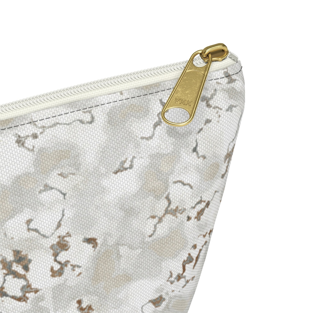 Carrara Marble Accessory Pouch w T-bottom in Brown