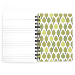Trees with Birdhouses Spiral Bound Journal in Green