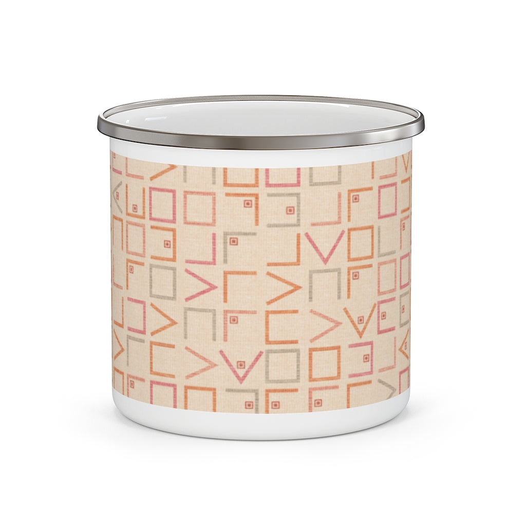Encode Code Enamel Mug in Pink