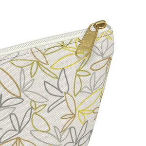 Sketch Leaf Accessory Pouch w T-bottom in Yellow