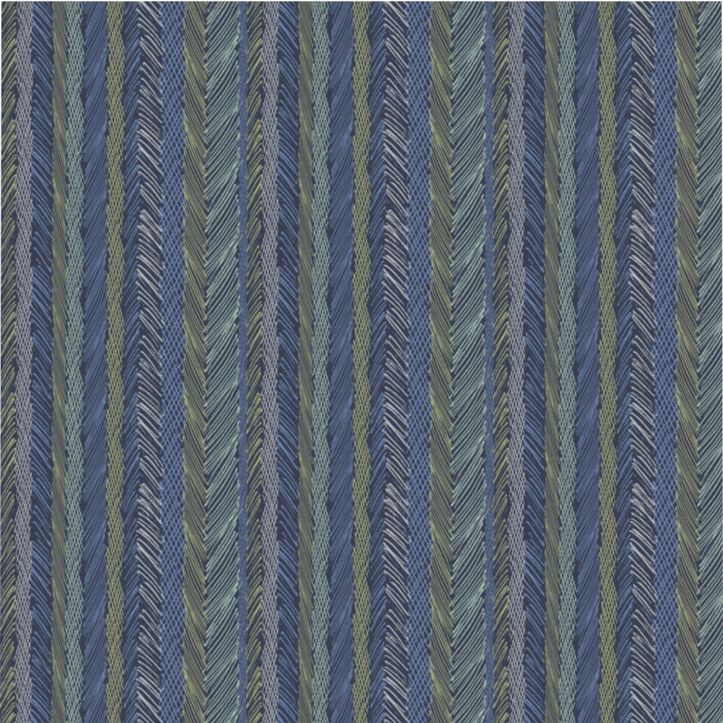 Cross Hatch Sketch Stripe Microfiber Duvet Cover in Blue