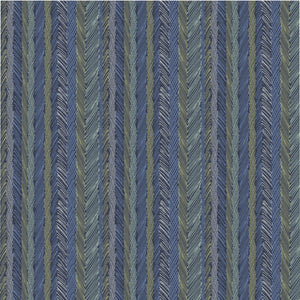 Cross Hatch Sketch Stripe Microfiber Duvet Cover in Blue