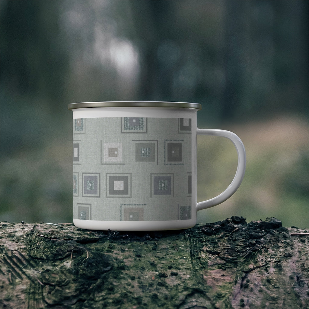 Key Code Enamel Mug in Aqua