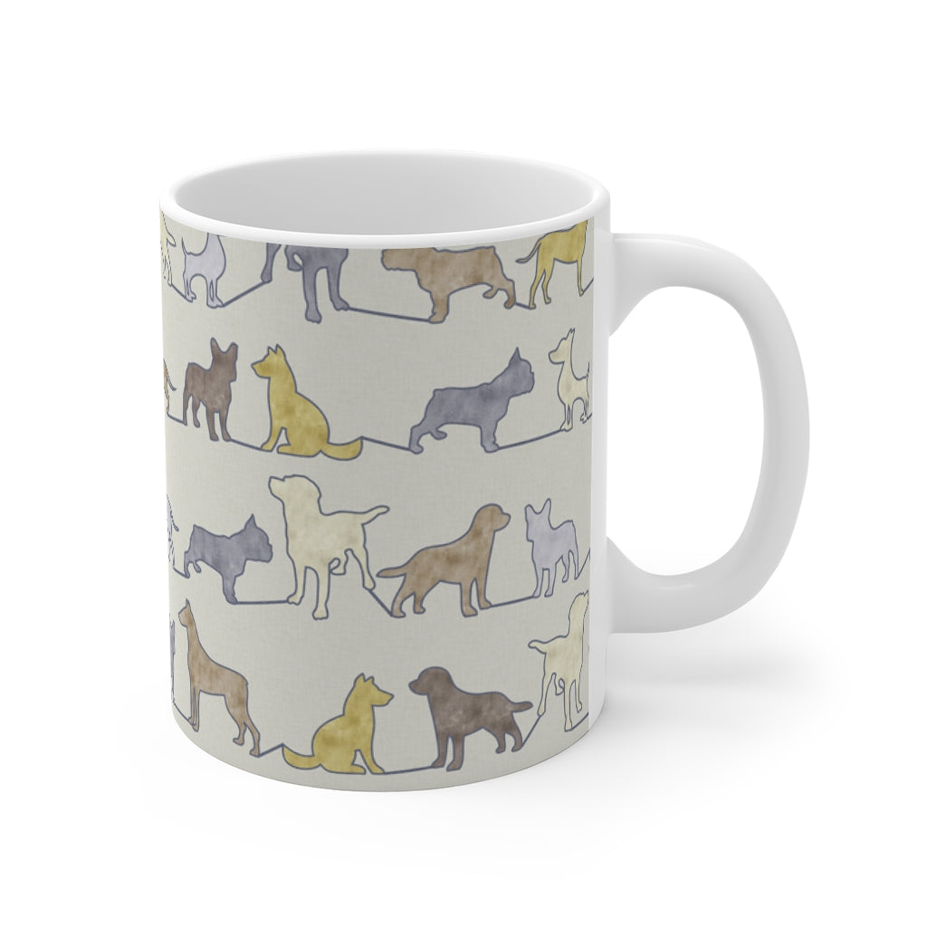 Dogs Mug in Yellow