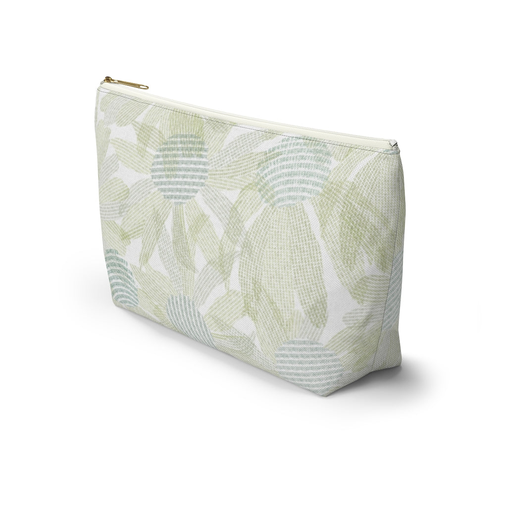 Daisy Chain Code Accessory Pouch w T-bottom in Green