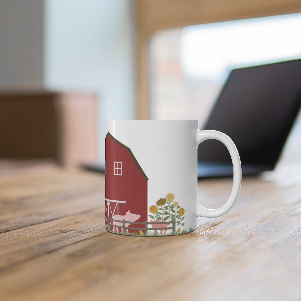 Barnyard Fun Mug in Red
