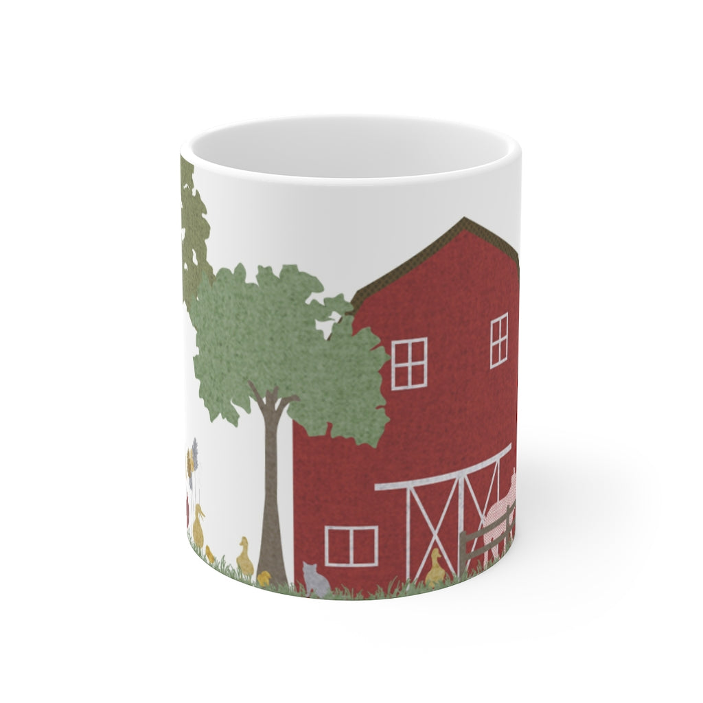 Barnyard Fun Mug in Red