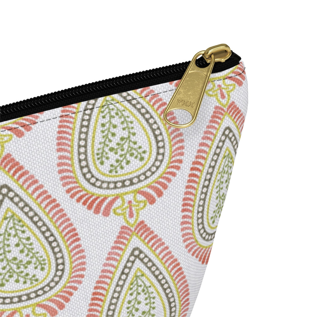 Teardrop Accessory Pouch w T-bottom in Coral