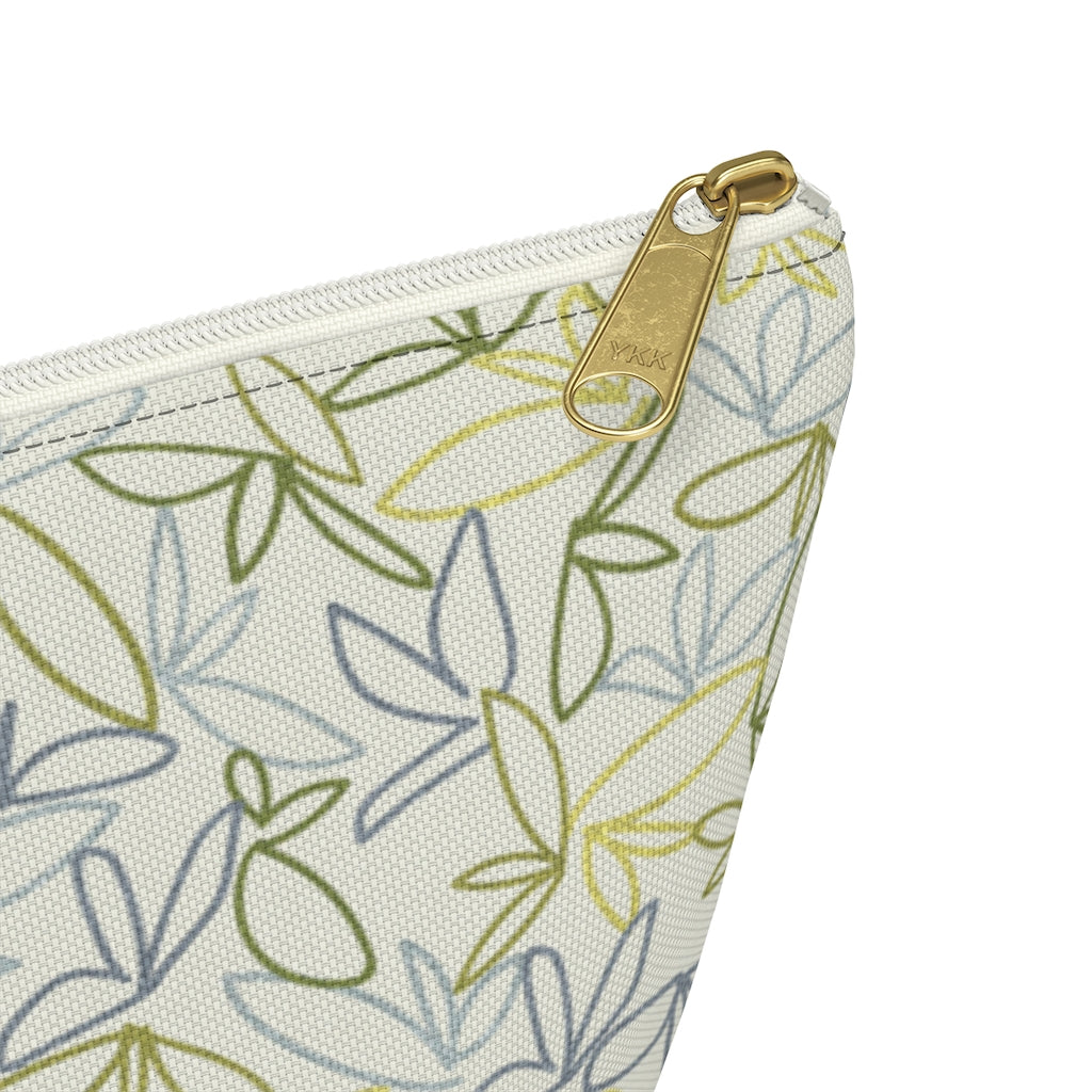Sketch Leaf Accessory Pouch w T-bottom in Green