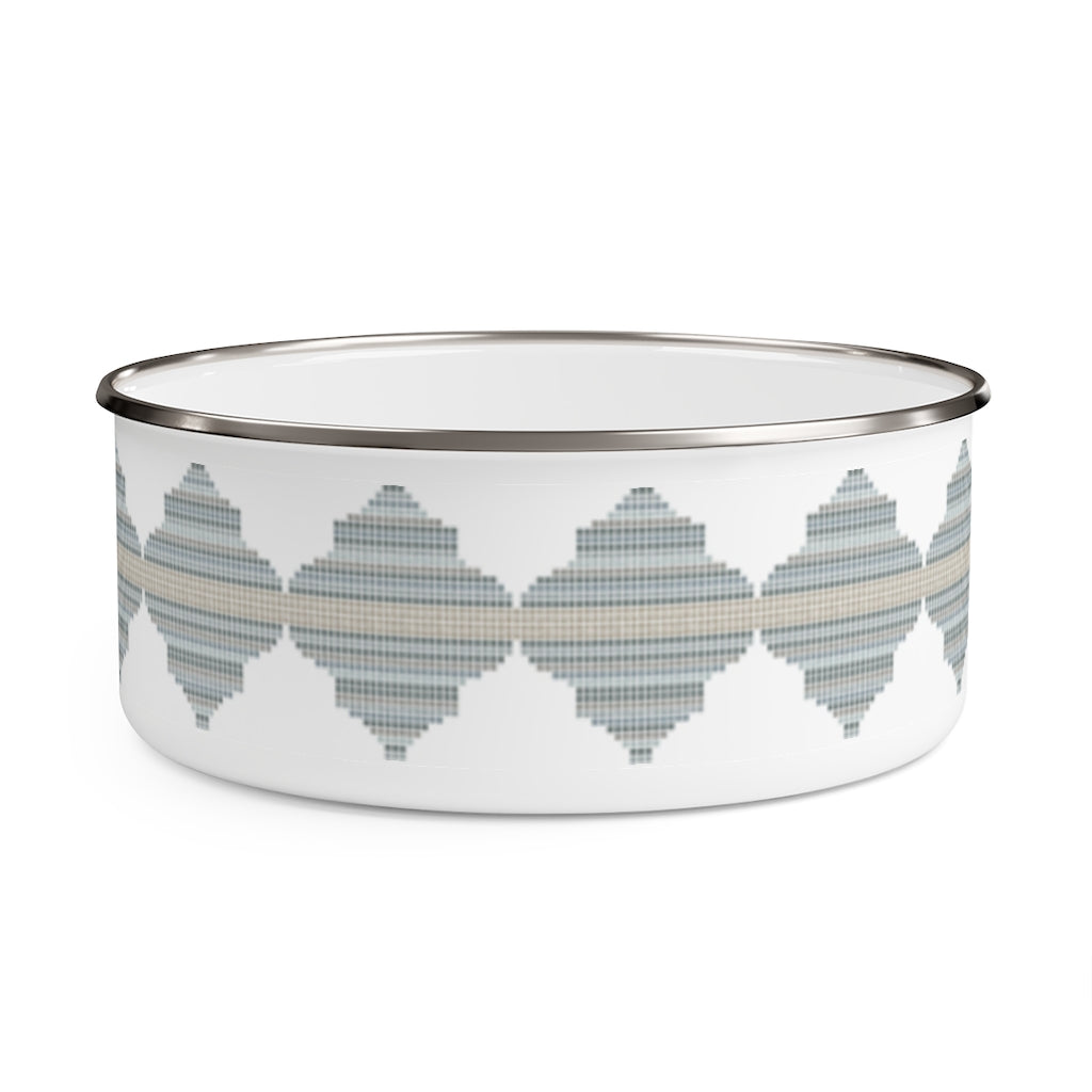 Mini Mosaic Ogee Enamel Bowl in Aqua