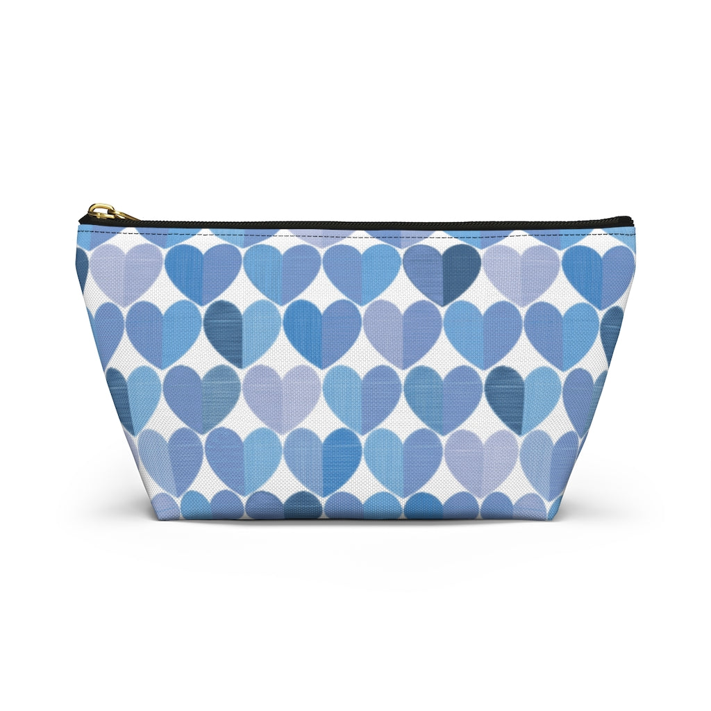 Love Accessory Pouch w T-bottom in Blue