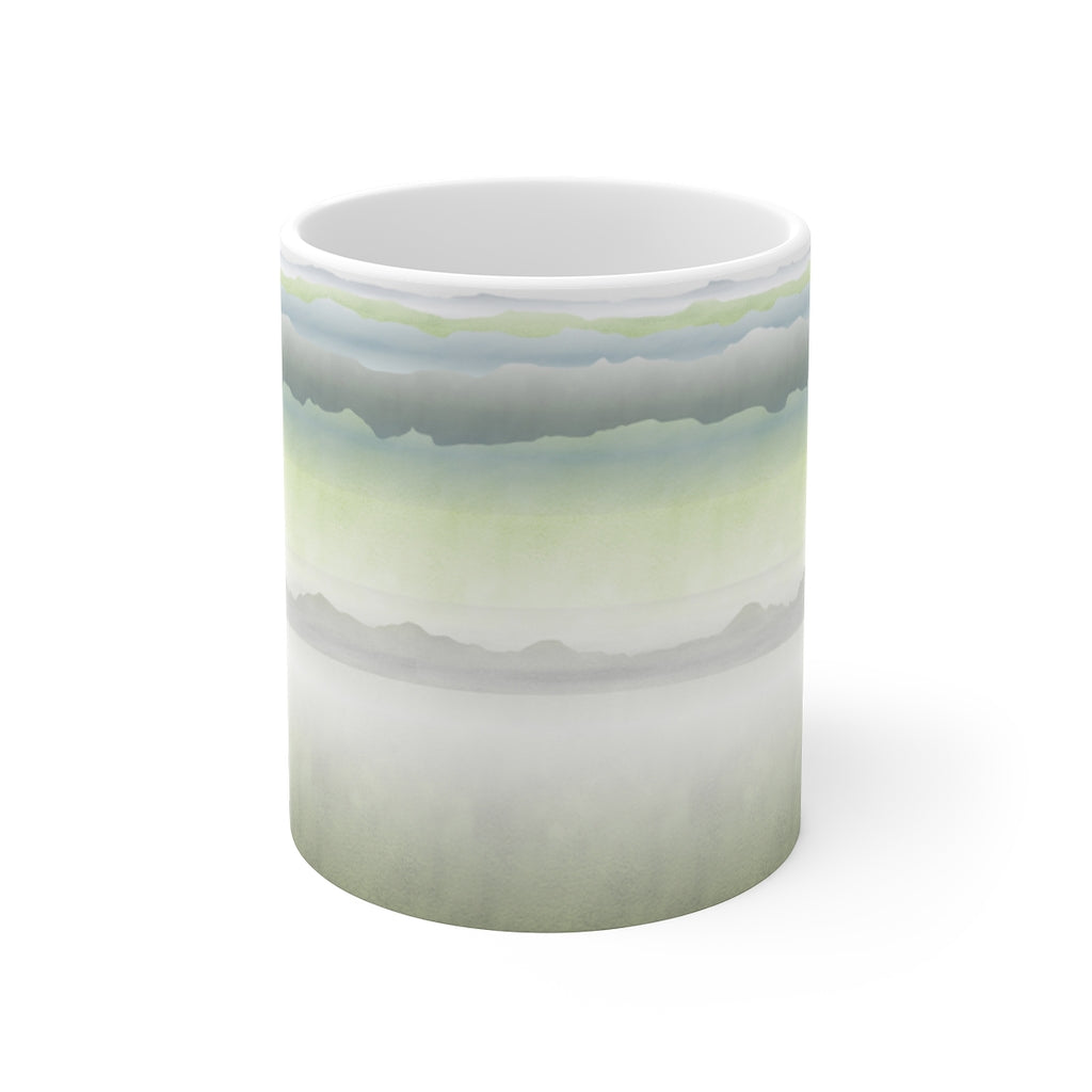 Watercolor Mountains Mug in Green