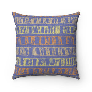 Sketch Stripe Square Throw Pillow in Purple