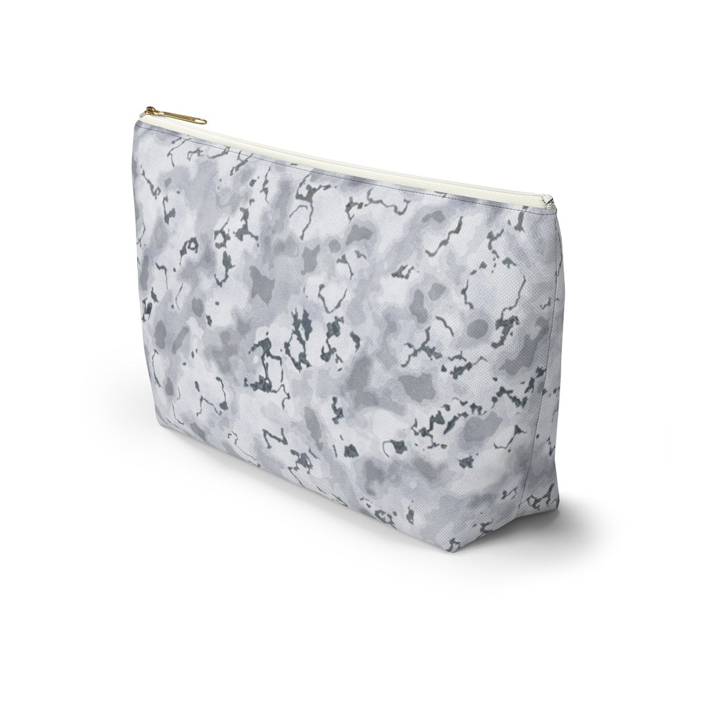 Carrara Marble Accessory Pouch w T-bottom in Gray