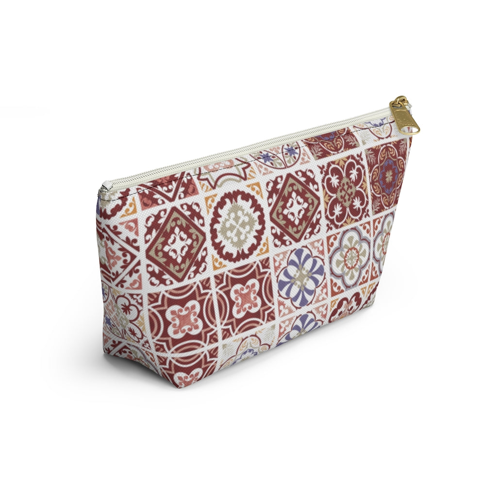 Seville Square Accessory Pouch w T-bottom in Red