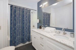 Bamboo Shower Curtain in Blue