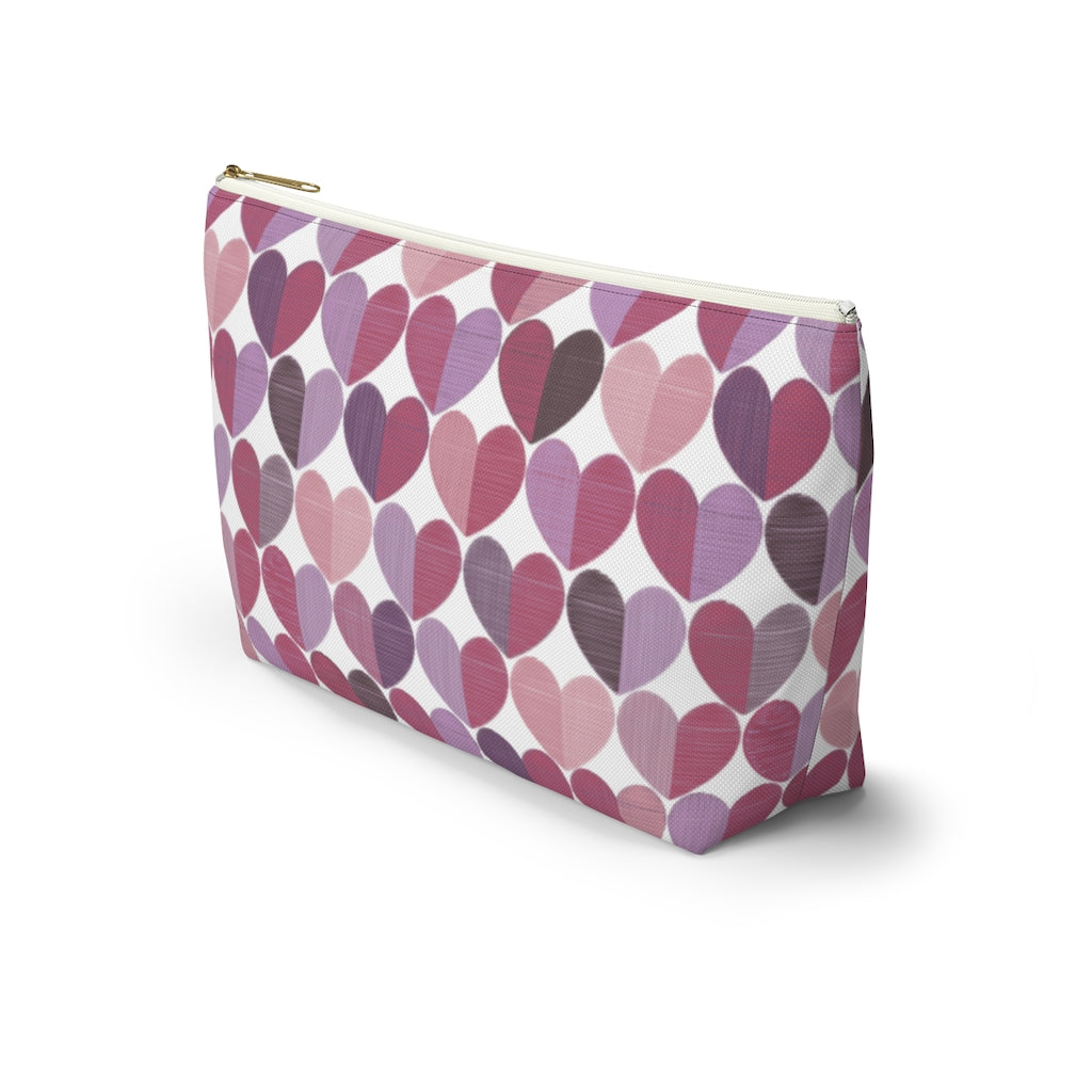 Love Accessory Pouch w T-bottom in Purple