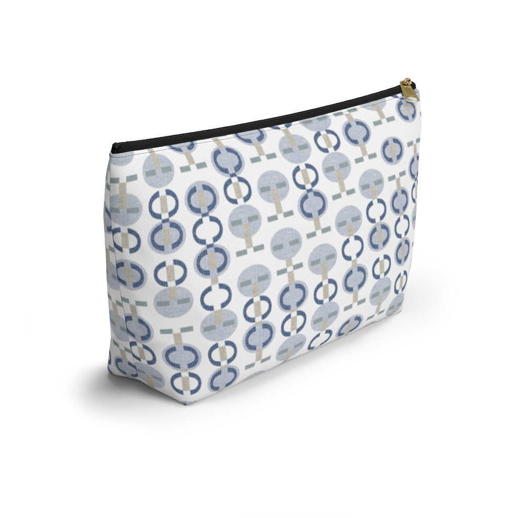 Telegraph Code Accessory Pouch w T-bottom in Blue