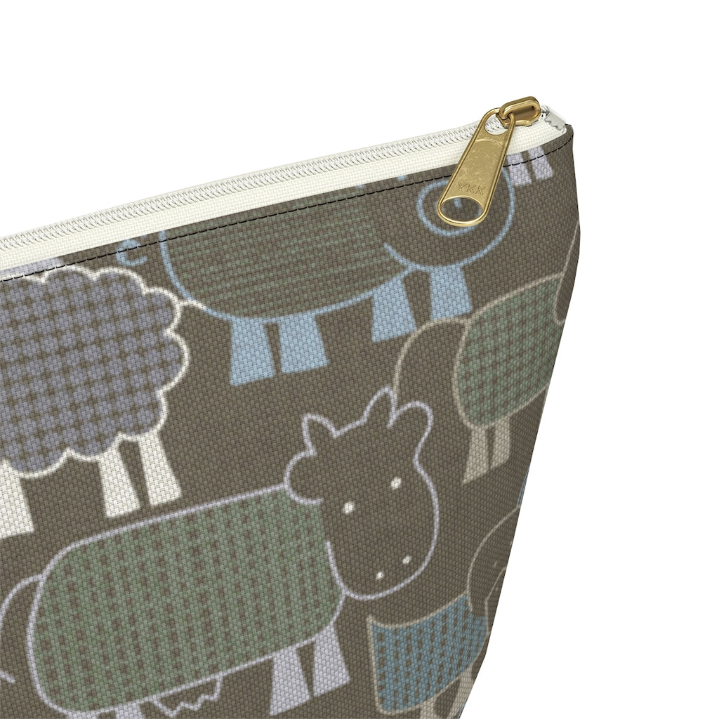 Animal Farm Accessory Pouch w T-bottom in Brown