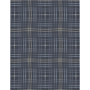 Painterly Plaid Microfiber Duvet Cover in Indigo