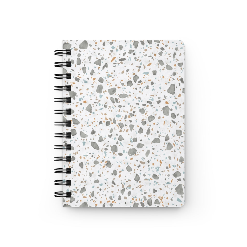 Glass Terrazzo Spiral Bound Journal in Gray