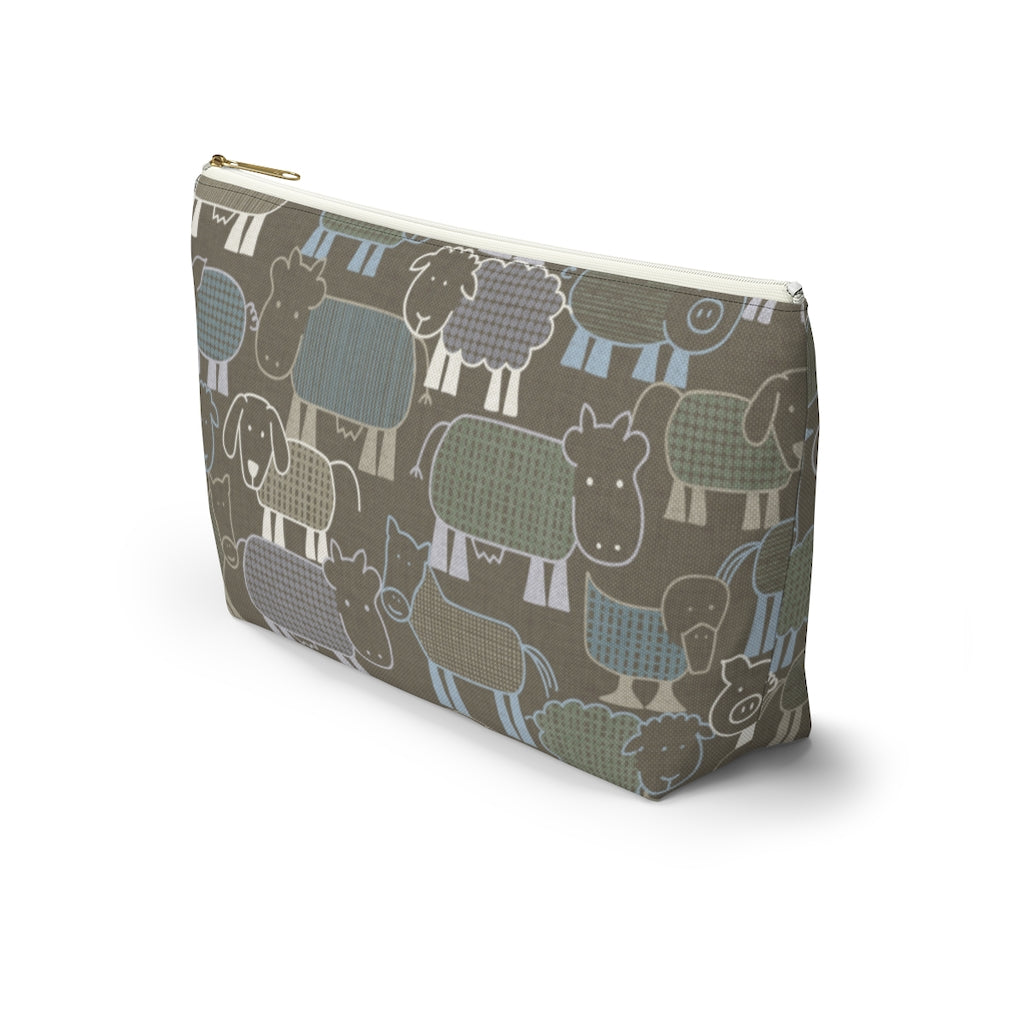 Animal Farm Accessory Pouch w T-bottom in Brown