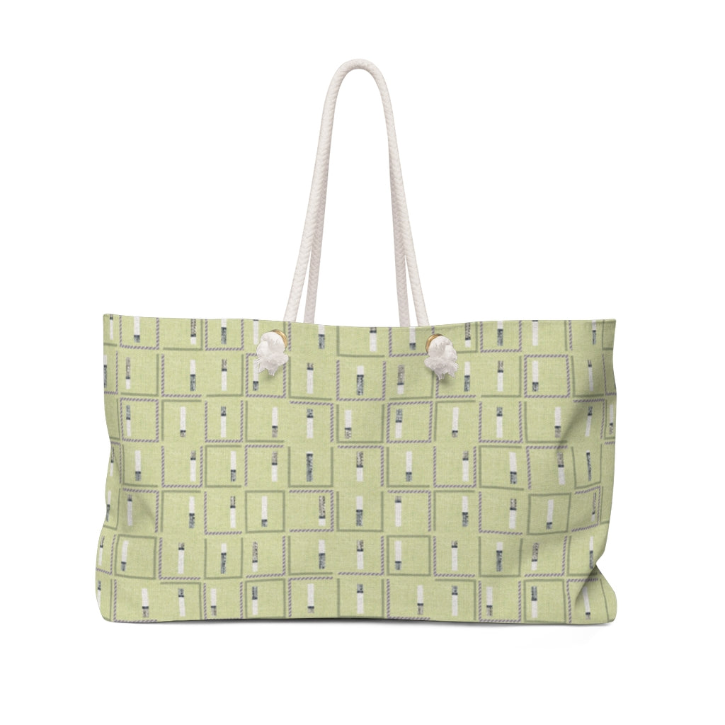 Pencil to Paper Code Weekender Bag in Green