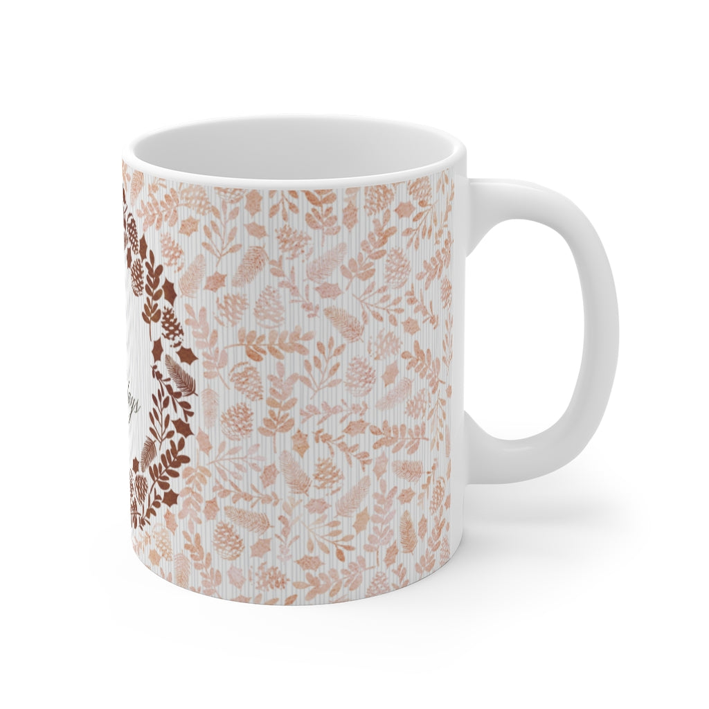 Holiday Wreath Mug in Pink