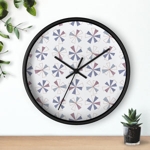 Mini Pinwheels Wall Clock in Purple