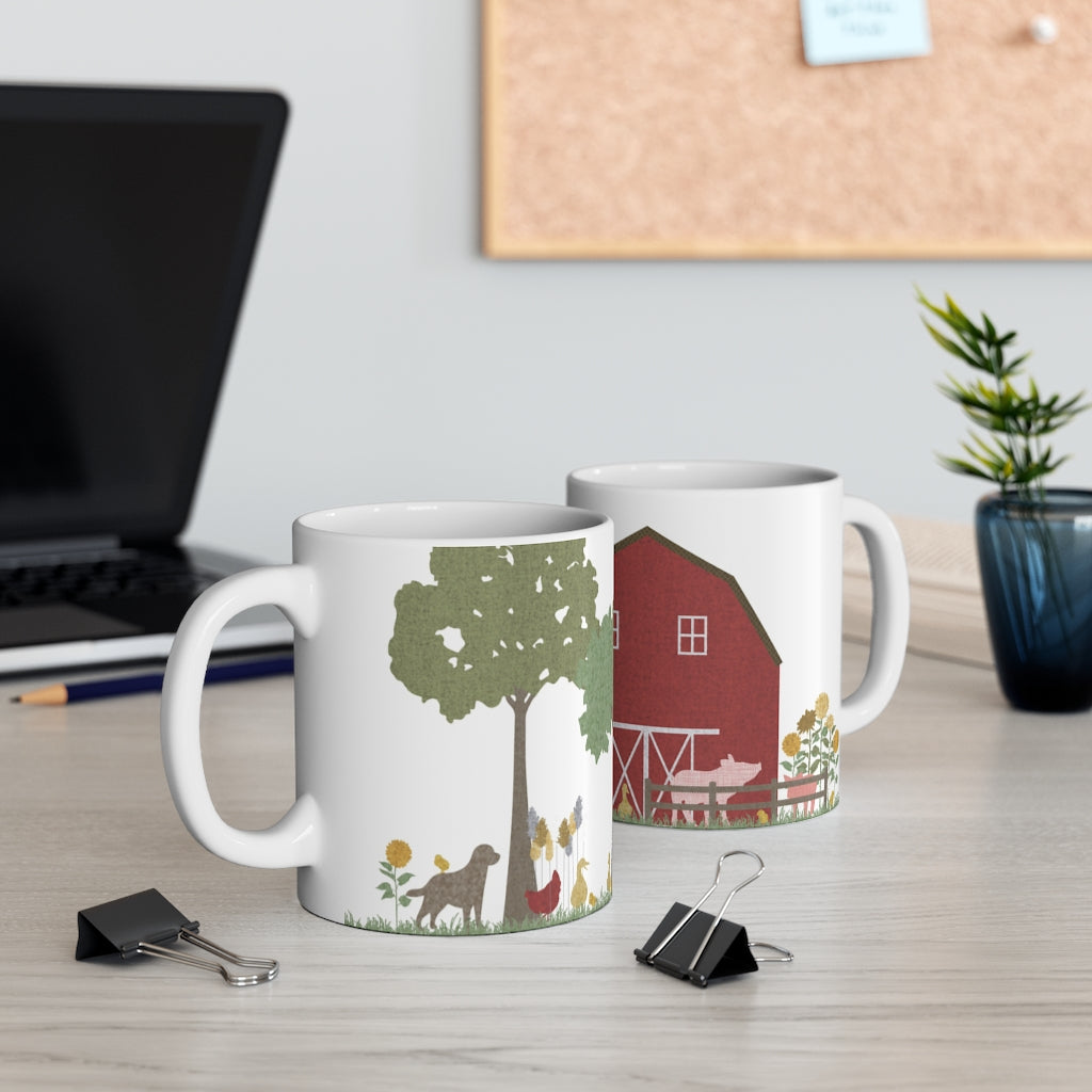 Barnyard Fun Mug in Red
