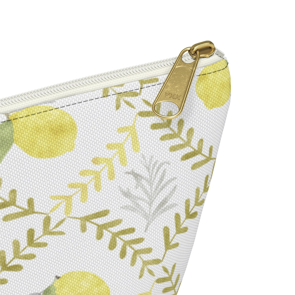 Lemon Tile Accessory Pouch w T-bottom in Yellow