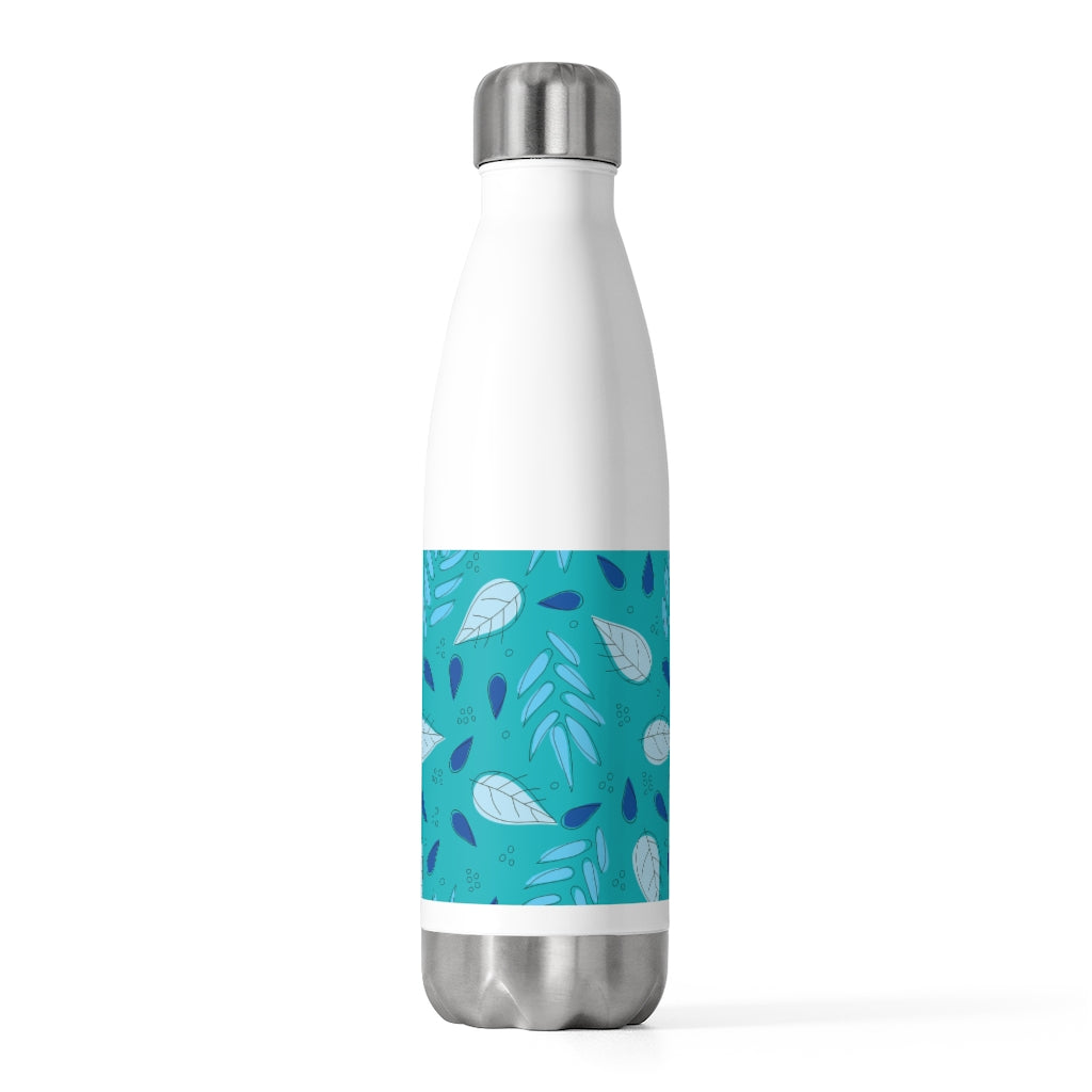 Tossed Leaves 20oz Insulated Bottle in Aqua