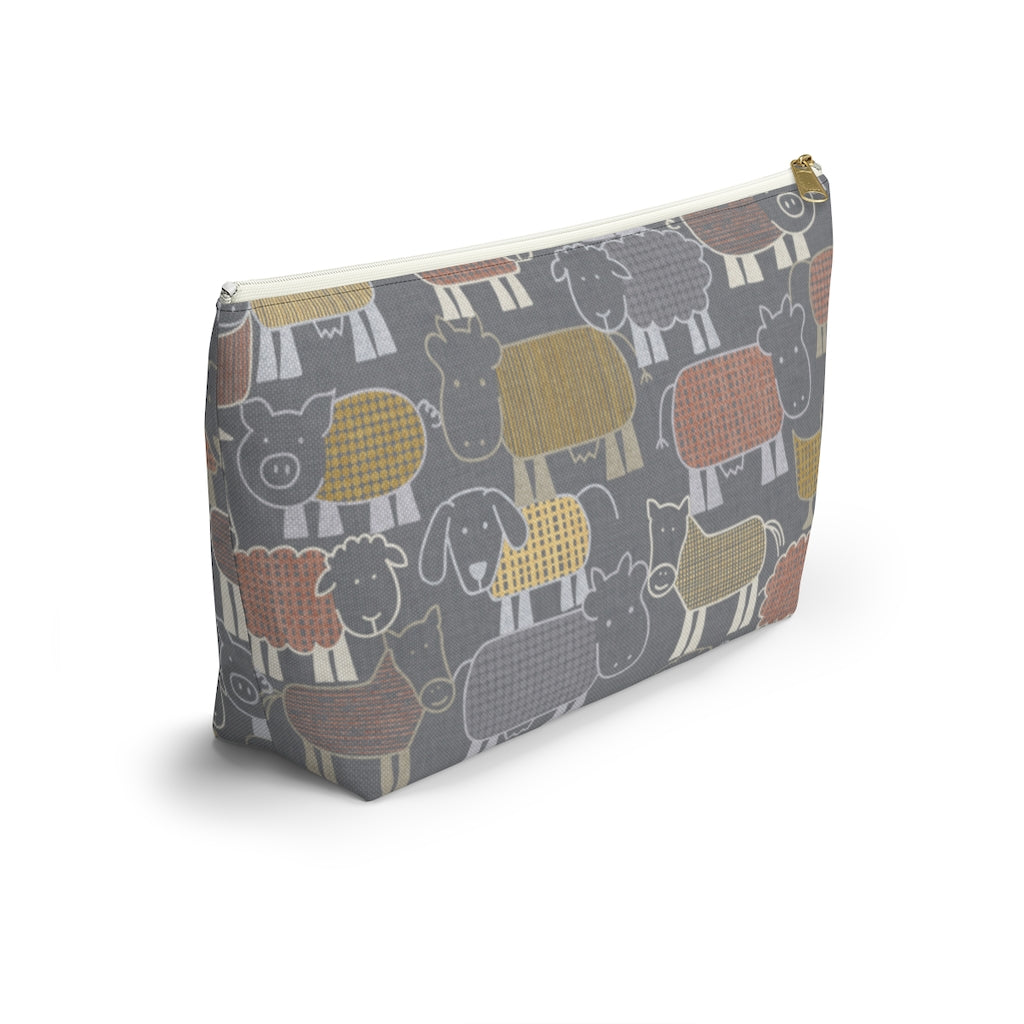 Animal Farm Accessory Pouch w T-bottom in Gray