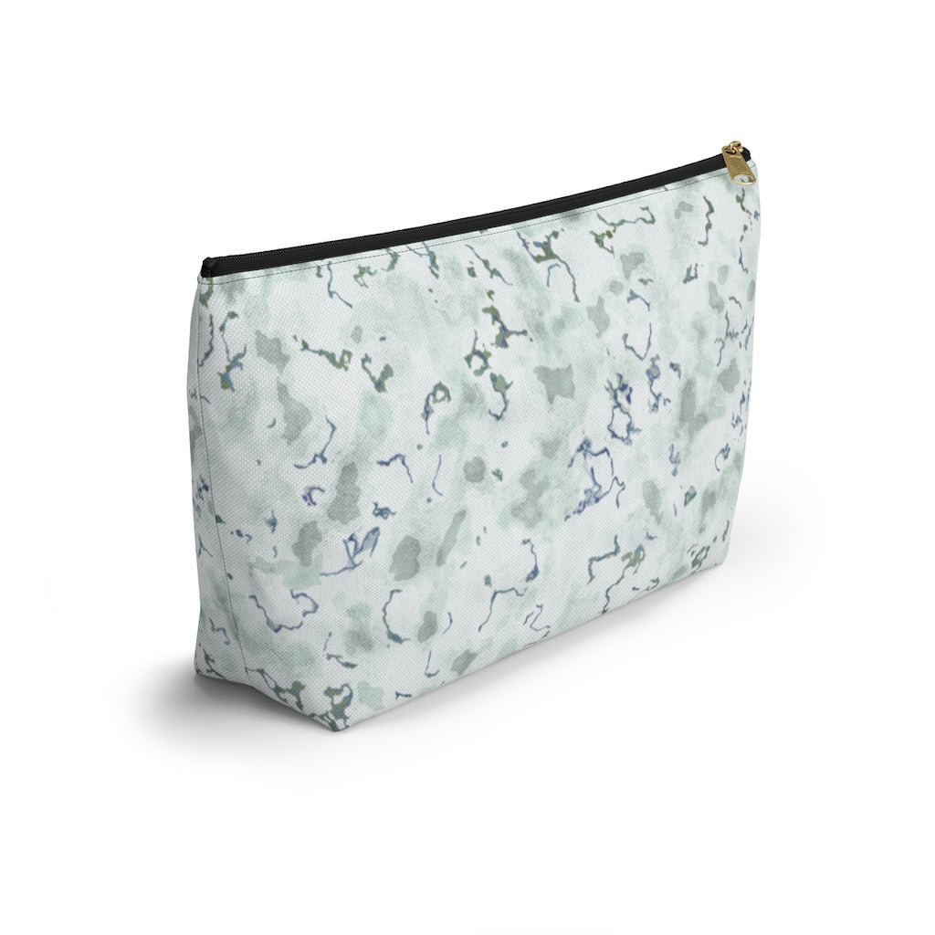 Carrara Marble Accessory Pouch w T-bottom in Blue