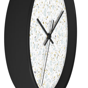 Glass Terrazzo Wall Clock in Aqua