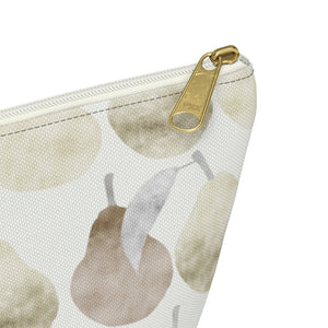 Watercolor Pears Accessory Pouch w T-bottom in Cream
