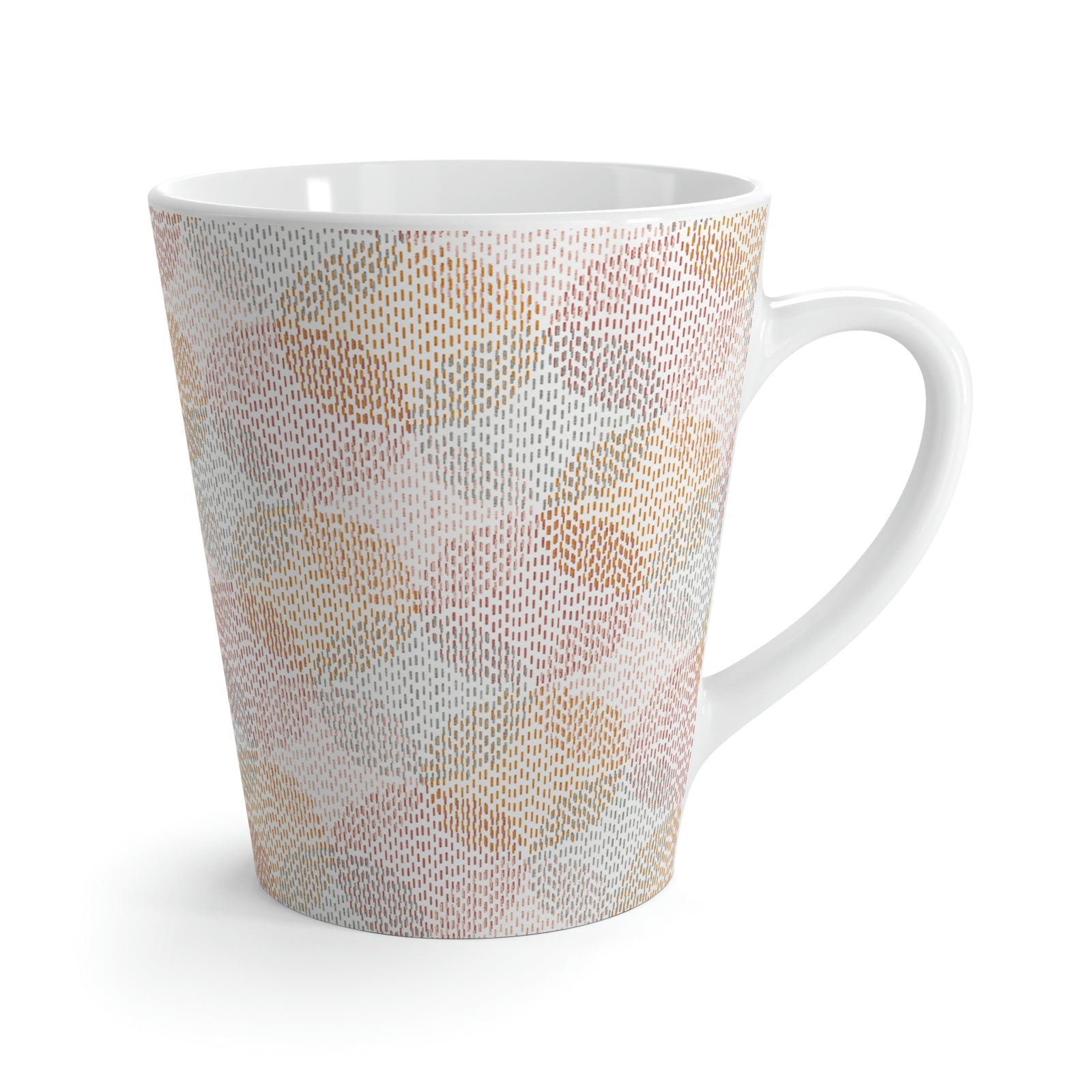 Stitch Circle Overlay Latte Mug in Pink
